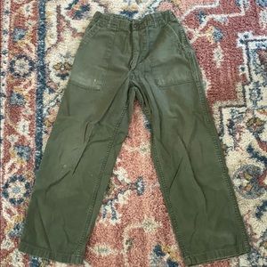 Vintage army green men’s pants high waisted